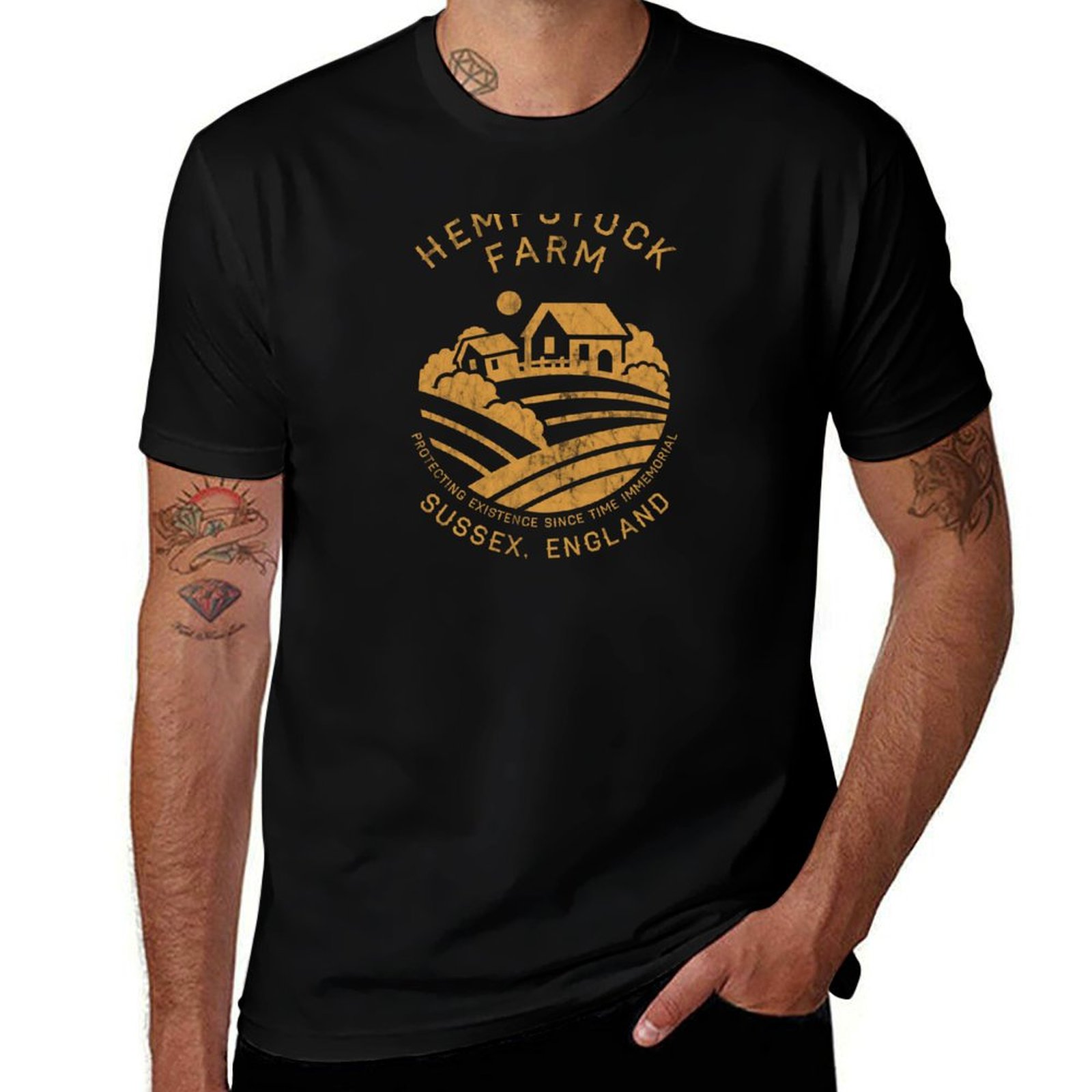 Urban Farming In China - ヘンプストック ファーム Tシャツ アーバン カジュアル ルーズフィット