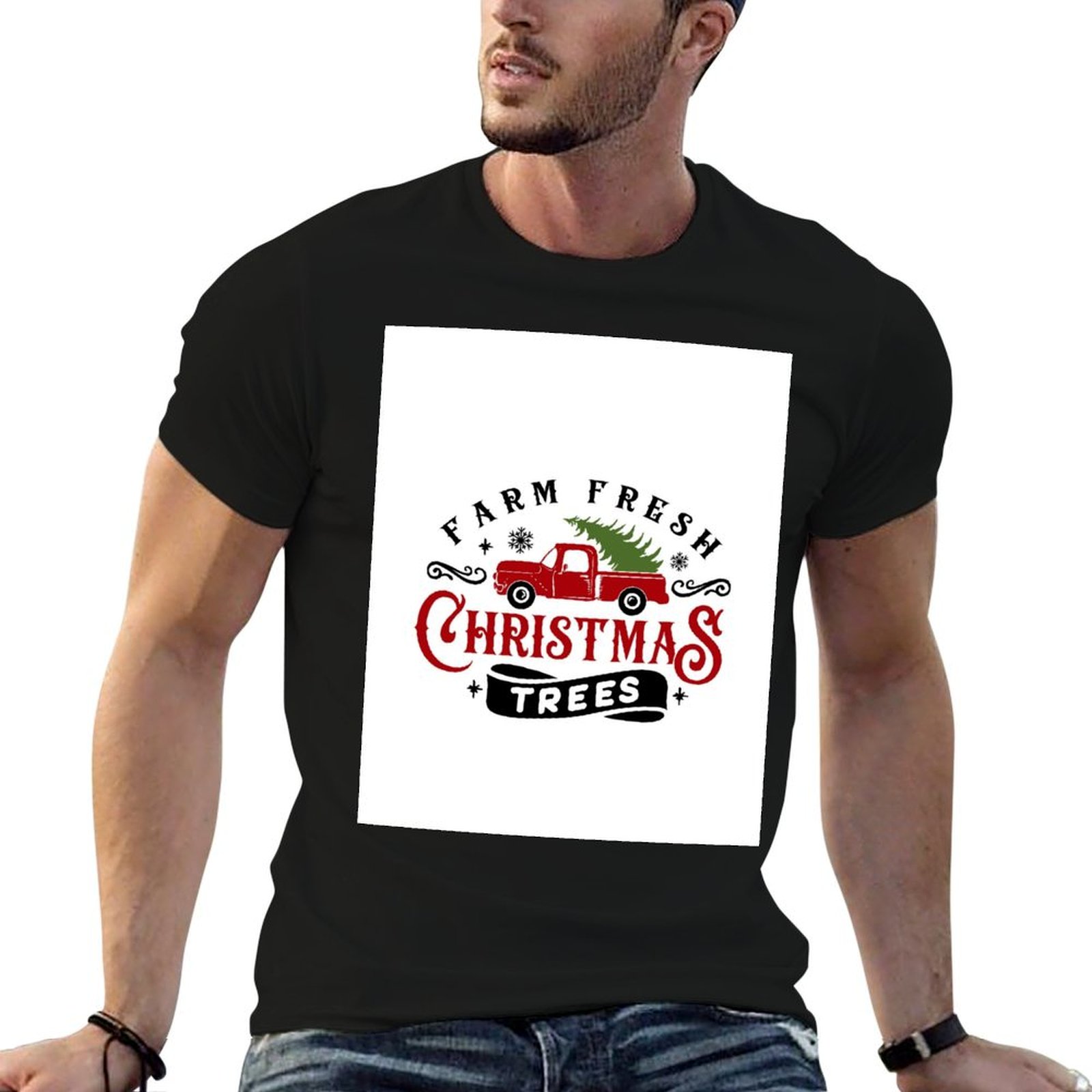 Urban Farming In China - ファームフレッシュ クリスマスツリー Tシャツ アーバンスタイル プリント Tシャツ